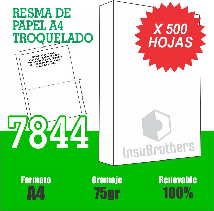 Resma Troquelada 7844 Punax A4 Papel Obra 75g