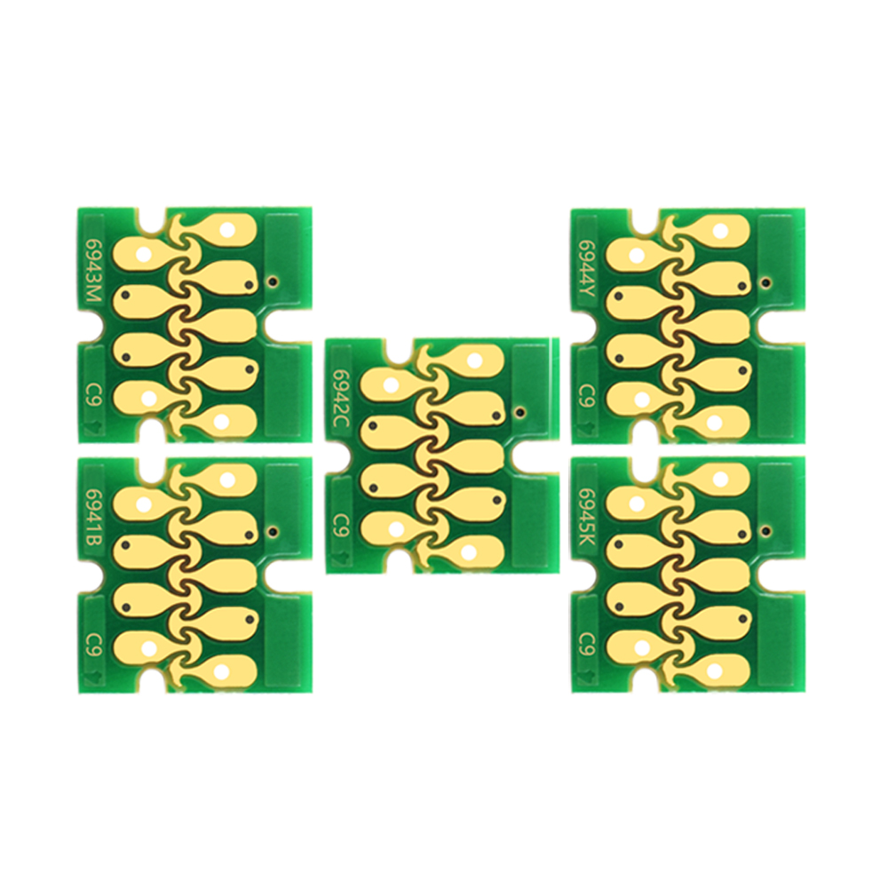 Chips Cartucho de Tinta x5 Colores T3000 T5000 T7000 T3200 T5200 T7200 Epson SureColor SC T6941 T6942 T6943 T6944 T6945