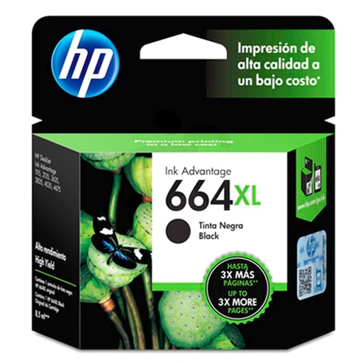 [F6V31AL] Cartucho HP 664 XL Negro Alto Rendimiento