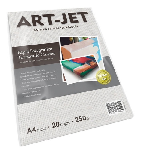 Papel Fotografico Canva A4 250g 20h ArtJet