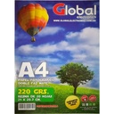 Papel Fotografico Mate Doble Faz A4 220g 20h Global