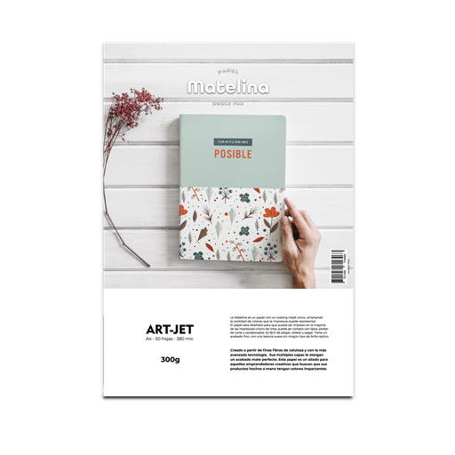 Papel Matelina Doble Faz A4 300g 50h ArtJet