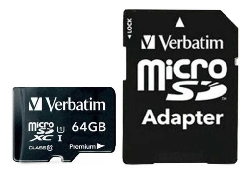 Memoria 64GB Micro SD con Adaptador Verbatim